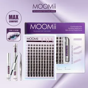 FAYA MOOMii MangaMagic D-Curl Mixed Cluster False Eyelashes, 8-18mm Length, Ultra-Dense, Waterproof, Fluffy, Beginner-Friendly DIY Eyelash Set