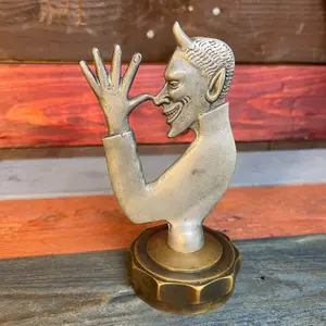 Devil Radiator Cap Iron With Brass Radiator Cap and Antique Vintage Finish