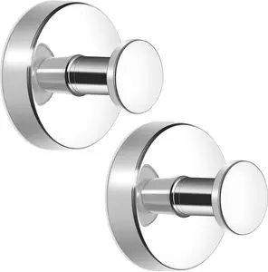 Cup Hooks for Shower, No Drill Towel Hooks for Bathrooms, Bathroom Towel Holder, Hooks for Hanging Heavy Duty, Towel Holder for Bathroom Wall, Kitchen, Glass, Mirror(2pcs)