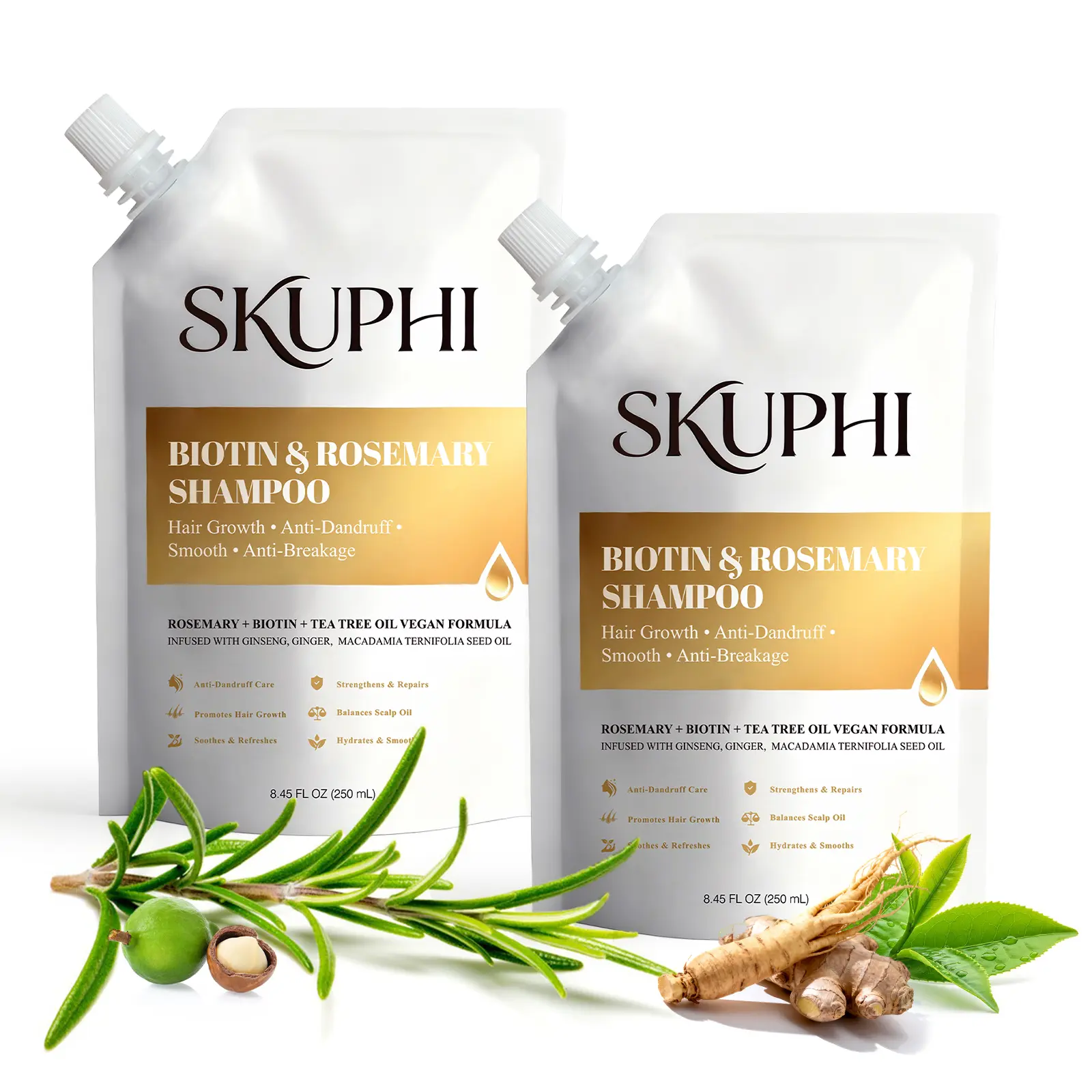 【Buy 1 Get 1 Free】Rosemary Amino Acid Shampoo, Biotin Hair Growth Shampoo for Thinning Hair Women and Men Hair Loss Zinc PCA + Hydrolyzed Silk, Balancing & Nourishing Formula, 8.45 fl oz, 2-Pack
