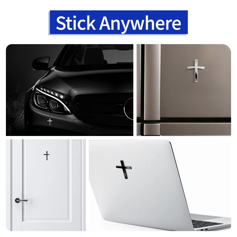 2PCS Universal Durable Christian Cross Sticker - 3D Emblem Badge for Car Exterior, Motorcycle & SUV, Easy Application Decorative Gift & Accessory Christmas Gift