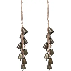 Vintage Bell String, 1 Set Wind Chime Bell Pendant, Wall Hanging Decor for Home Living Room Bedroom, Party Decoration Supplies, Hangable, Rustic Farmhouse Design, Rustic Decor