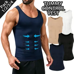 1/2/3/4 Pack Menswear Compression Tank Tops Underwear DoubleLayer Mid-Abs Compression Tummy Control Activewear