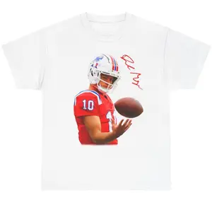 Vintage Drake Maye T-shirt, Graphic Tee, Gift For Football Fan Sport, Menswear Top Crewneck