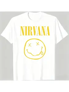 New Nirvana rock band men's  T-shirt hip-hop style Men's and Women's oversized Y2K Tee Casual Loose Outdoor Street
