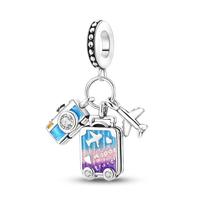 Camera Suitcase Airplane Charm
