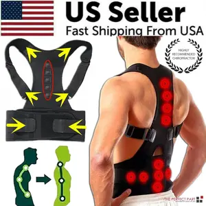 Posture Corrector Support Magnetic Back Shoulder Brace Belt Band for Men Women Does not apply