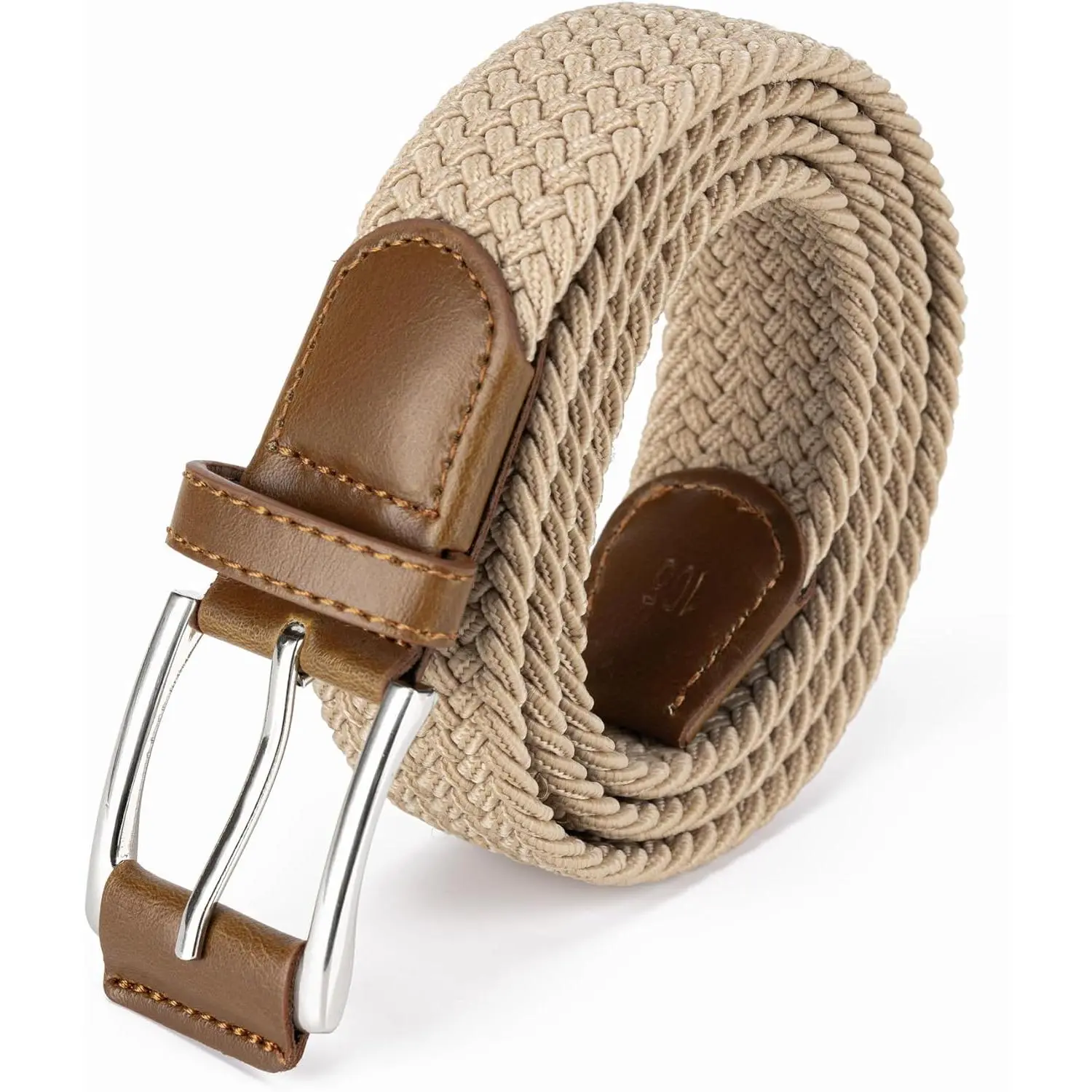 Men's Multicolored Braided Canvas Belt - Nylon Fabric, Zinc Alloy Buckle, 30-34Waist Adjustable, Lightweight Elastic Band, Braided Weave, Outdoor Casual Daily Wear for Golf, Stretch Fit, Great Gift, Adjustable Buckle Men's Belts, Outdoor Daily, Alloy Men'