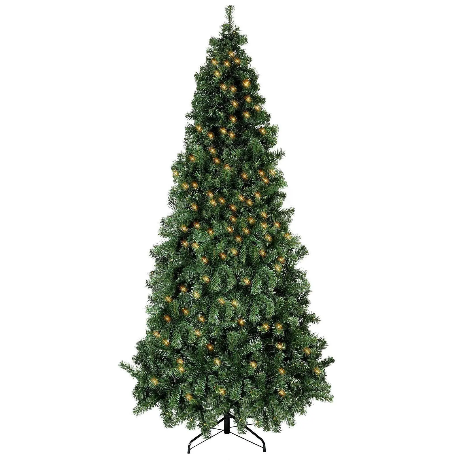 6 Foot Pre-Lit Advanced Hinged, Easy Assembly Artificial Christmas Tree, Home Office Decor, 800 Branch Tips, 200 Lights, Stable Metal Stand, Foldable Base, Magical, Lighted Tree
