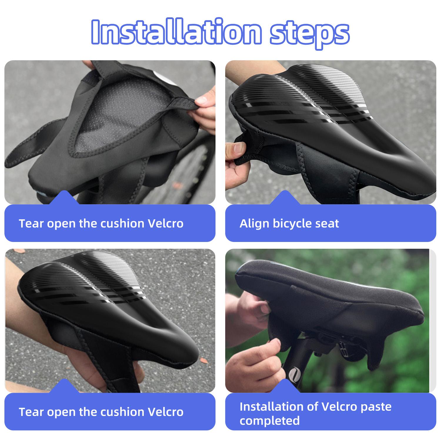 Soft Silicone Bicycle Saddle Cover with Shock Absorption, Secure Velcro Fastening & Waterproof Surface, Universal Fit for Men & Women, Perfect for Mountain Biking & Daily Cycling
