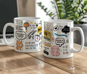 Motivational Mug of Positivi-tea, Positivity Coffee Mug, Self Care Cup for Her, Inspirational Quote Gift, Positive Daily Affirmations