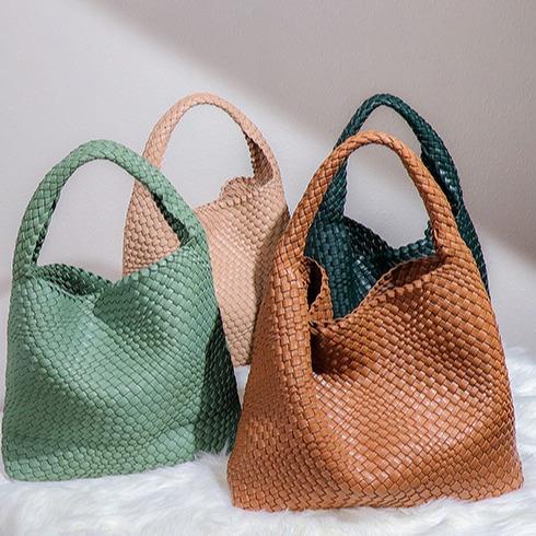 Woven Vegan Leather Hobo  Minimalist Slouchy Tote bag Shoulder Purse Tote  Handbag mulberry