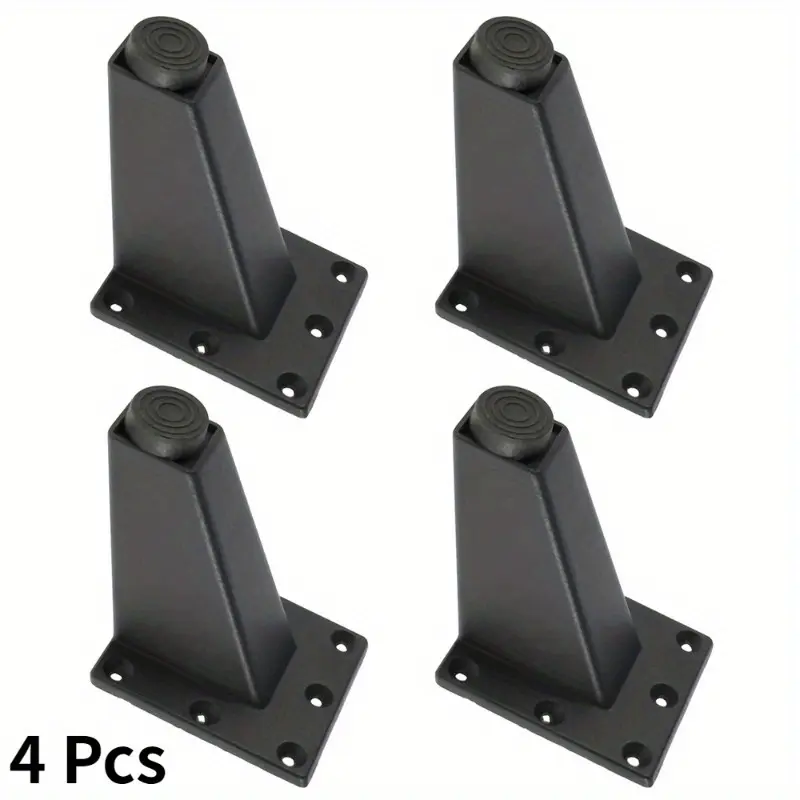 4 Pcs Adjustable Metal Furniture Leg Hardware Sofa Bed TV Cabinet Legs Black Furniture Feet Thick Aluminum Alloy Table Cabinets Feets