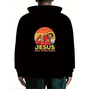 Christian Themed Jiu Jitsu Hoodie Featuring Unique Retro Design for Men
