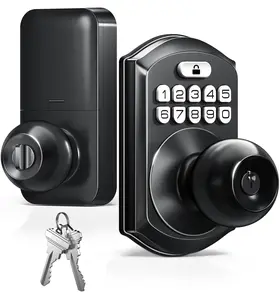 Keyless Entry Keypad Door Lock with Handle,  Digital  Locks for Front Door, Easy to Install Keypad Deadbolt with Code for Bedroom, Anti-Peeping Password
