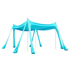 Beach Tent Sun Shelter, UPF50+ Pop Up Canopy, 10x10 ft Family Shade, with Sandbags & Poles Turquoise 10x10x6.6 ft