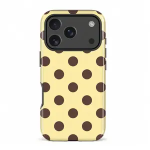 Yellow and Brown Polka Dot Geometric Fashion Shockproof Smartphone Case Cover, Cellphone Handheld Accessory, Protective Fit for iPhone 17/16/15/14/13/12/11 Pro Max/Pro Plus/12 Mini/13 Mini (Non-Domestic Version), Easter Spring Gift