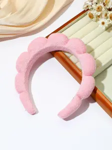 Summer 2024 Cute Geometric Design Hair Hoop, Casual Versatile Sponge Fabric Hair Hoop For Women & Girls, Daily Use