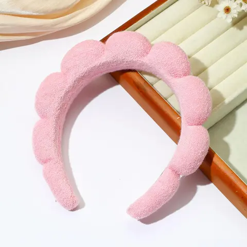 Summer 2024 Cute Geometric Design Hair Hoop, Casual Versatile Sponge Fabric Hair Hoop For Women & Girls, Daily Use