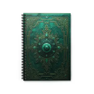 Emerald Tablet Notebook - Ruled Lines, Journal for Writers, Gift for Students, Vintage Style, Unique Art Notebook