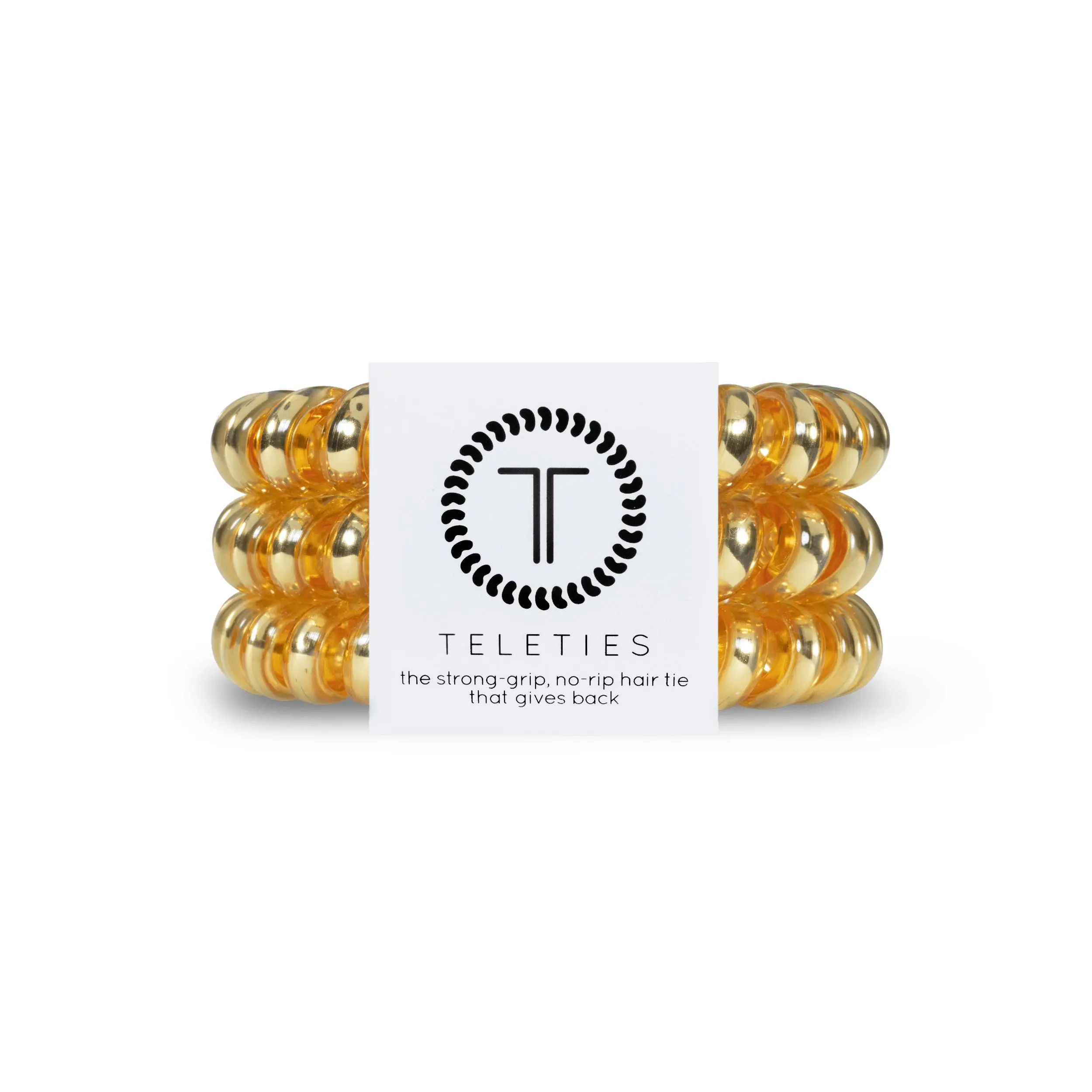 TELETIES - Sunset Gold Large Hair Ties - Strong Grip - No Rip - Reduces Headaches