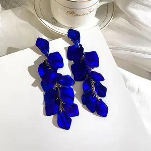 Rose Flower Long Dangle Earrings For Women Elegant Tassel Earrings Gift