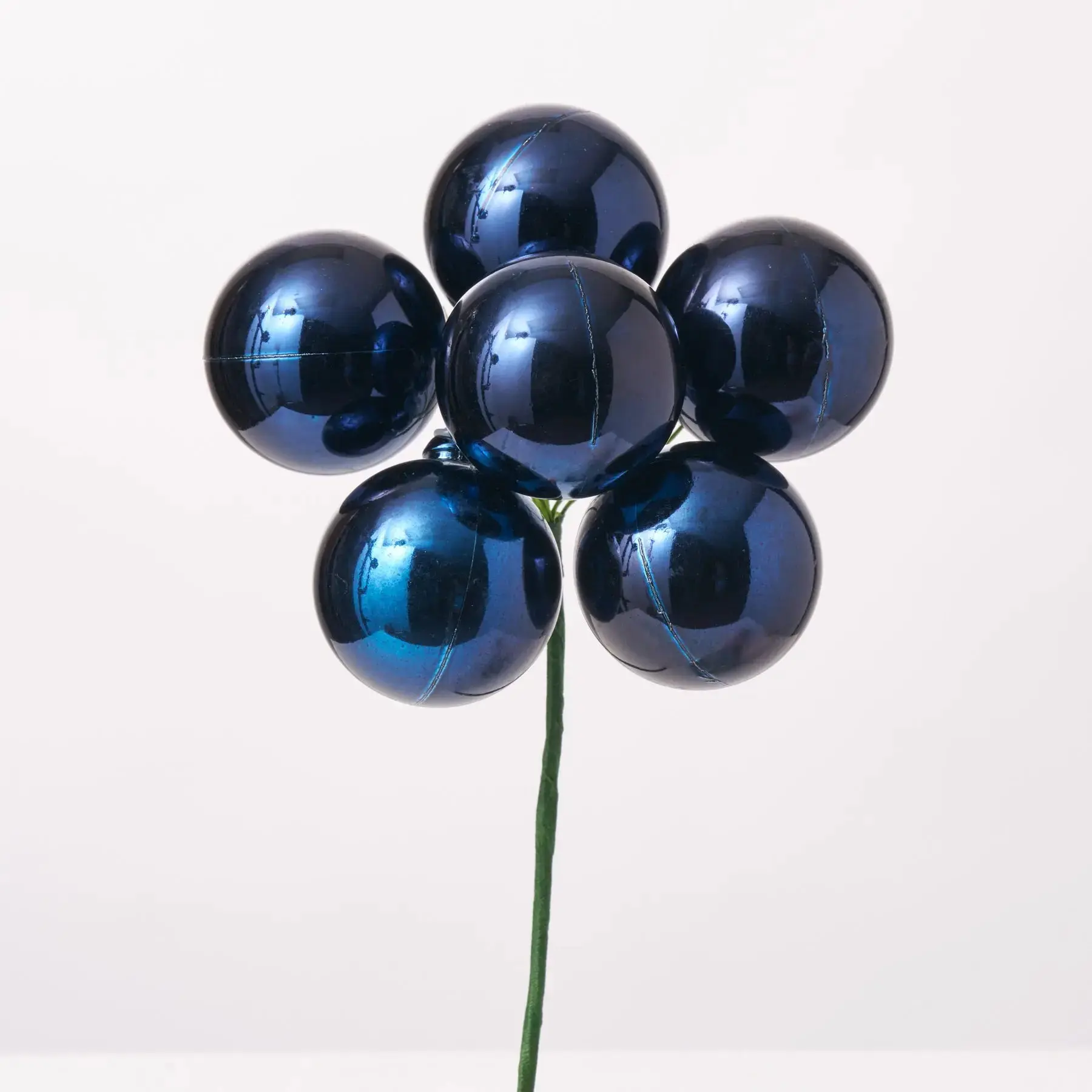 Glossy Shiny Midnight Blue VP Ball Ornament, 8" Holiday Festive Decoration Pick