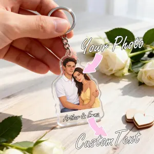 Personalized Couple Photo Keychain, Custom Acrylic Valentines Gift, Girlfriend/Boyfriend/Couples Gift, Anniversary Gift, Valentines Keychain Gifts