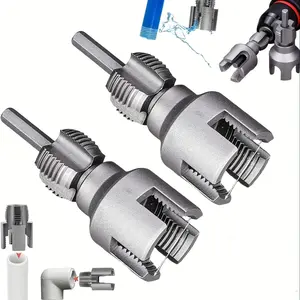 Double Function PVC Pipe Thread Cutter Set, 1/2'' 3/4'' 1'' Die Heads, Internal & External Threads, Home Repair Tool Kit, 2 Piece Set, Pipe Threading Tool, Plumbing Tool, Smooth Operation, Reliability