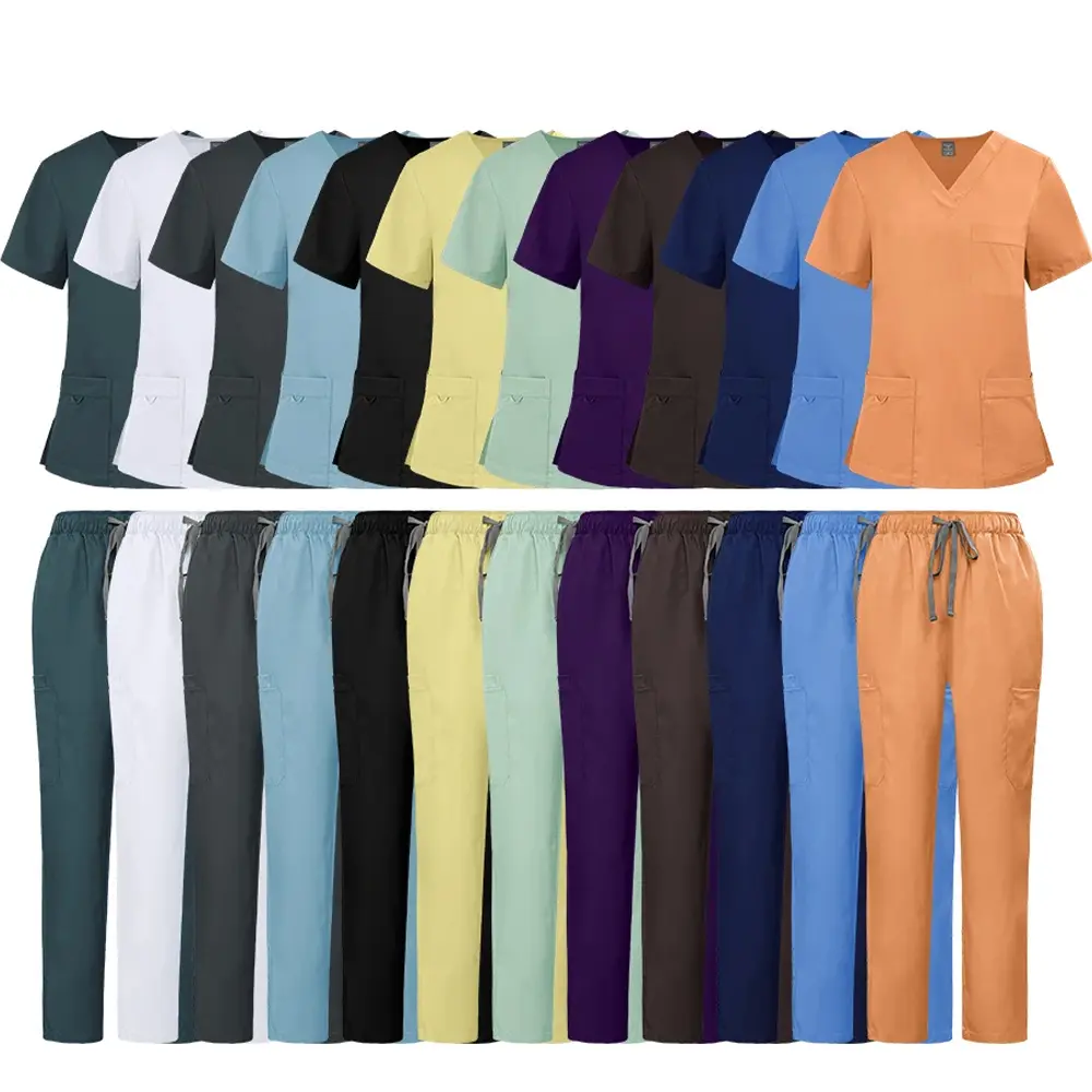 All-in-One Scrub Sets: Unisex Nurse, Veterinary Uniforms for Pharmacy and Nursing Workwear in Multicolor