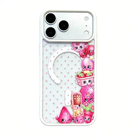 Shopkins Patterned Polka Dot Cute Phone Case - Sleek Magnetic Durable Shockproof Transparent Shockproof Protective Cover for iPhone 11-17 Pro Max/Plus, Samsung Galaxy S23-25 & Compatible Unisex Devices