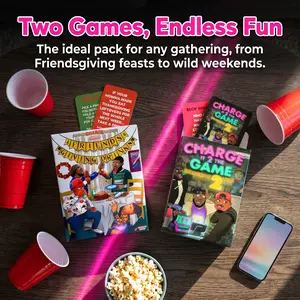 Charge It 2 The Game  2 Game Bundle Viral Party Card Game Set Fun Challenge Cards for Friendsgiving Holiday Game Night High Energy Group Activity Must Have