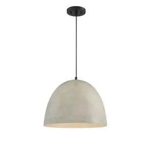 Trade Winds Carson Concrete Pendant Light in Matte Black