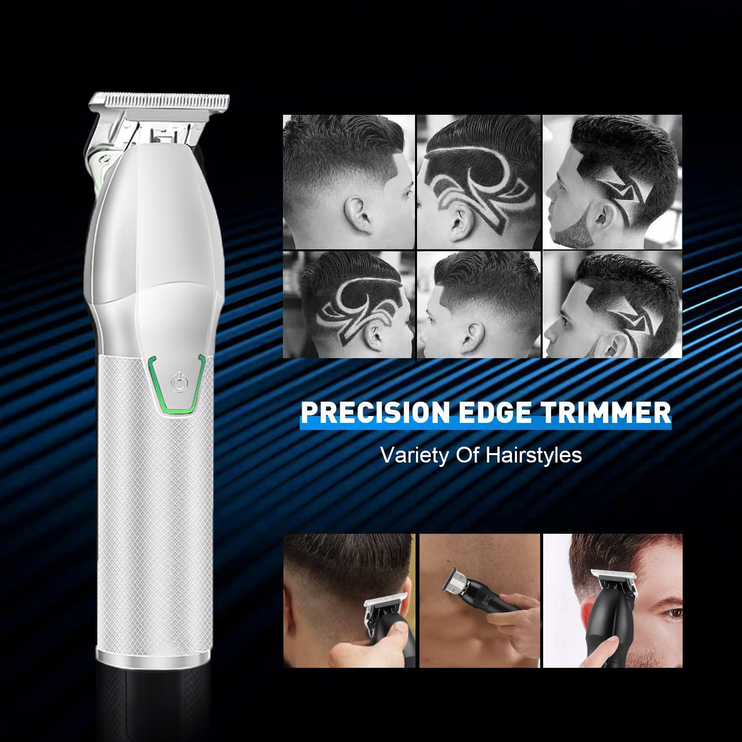 Men’s professional hair clipper, professional-grade cordless hair clipper and trimmer set, barber kit. Rechargeable beard trimmer and electric shaver for a comfortable experience