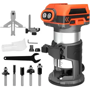 Cordless Compact Router for Makita , Brushless  Router with 6 Variable Speeds, 30000 RPM for Woodworking, Cordless Palm Router Tool with 5 count Router Bits, Dust Hood (Tool Only)