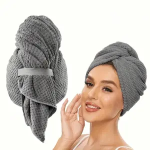 Microfiber Hair Towel Wrap, Quick Dry Super Absorbent Hair Drying Turban for Women, Soft Bathroom & Camping Travel Essential