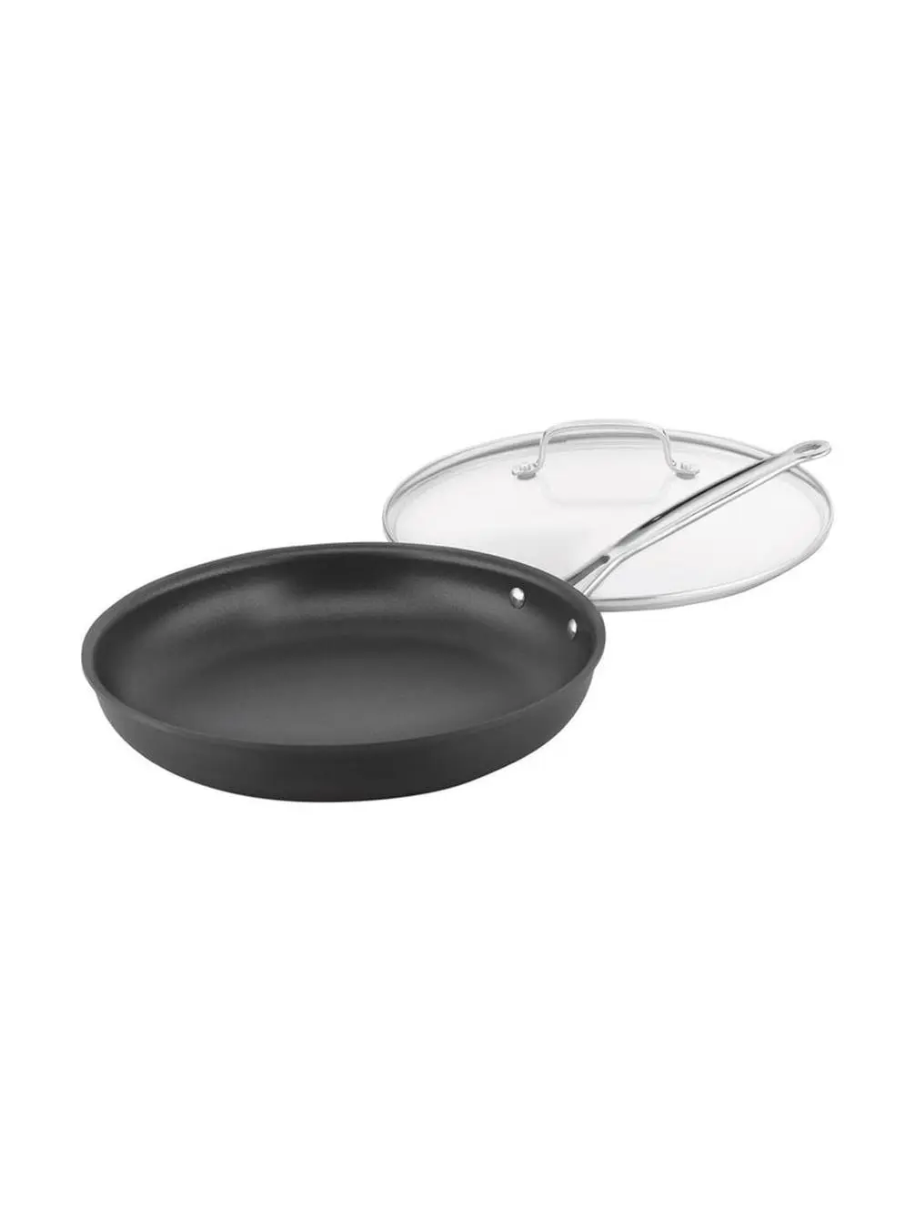 Cuisinart 6242572 12 in. Chefs Classic Aluminum Skillet with Lid - Black