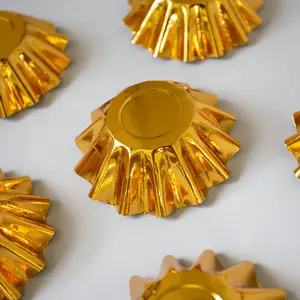 Bloom Fluted Baking Cups - Gold Foil Cupcake Liners