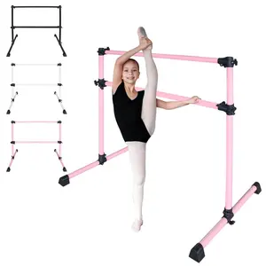 4-Foot Pink Ballet Barre (For Dance Practice, Adjustable Range: 6.7-46 Inches)