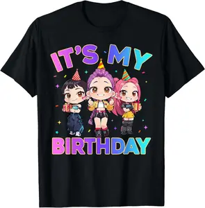 Girl Funny It's My Birthday Cute Chibi Bday Party T-Shirt