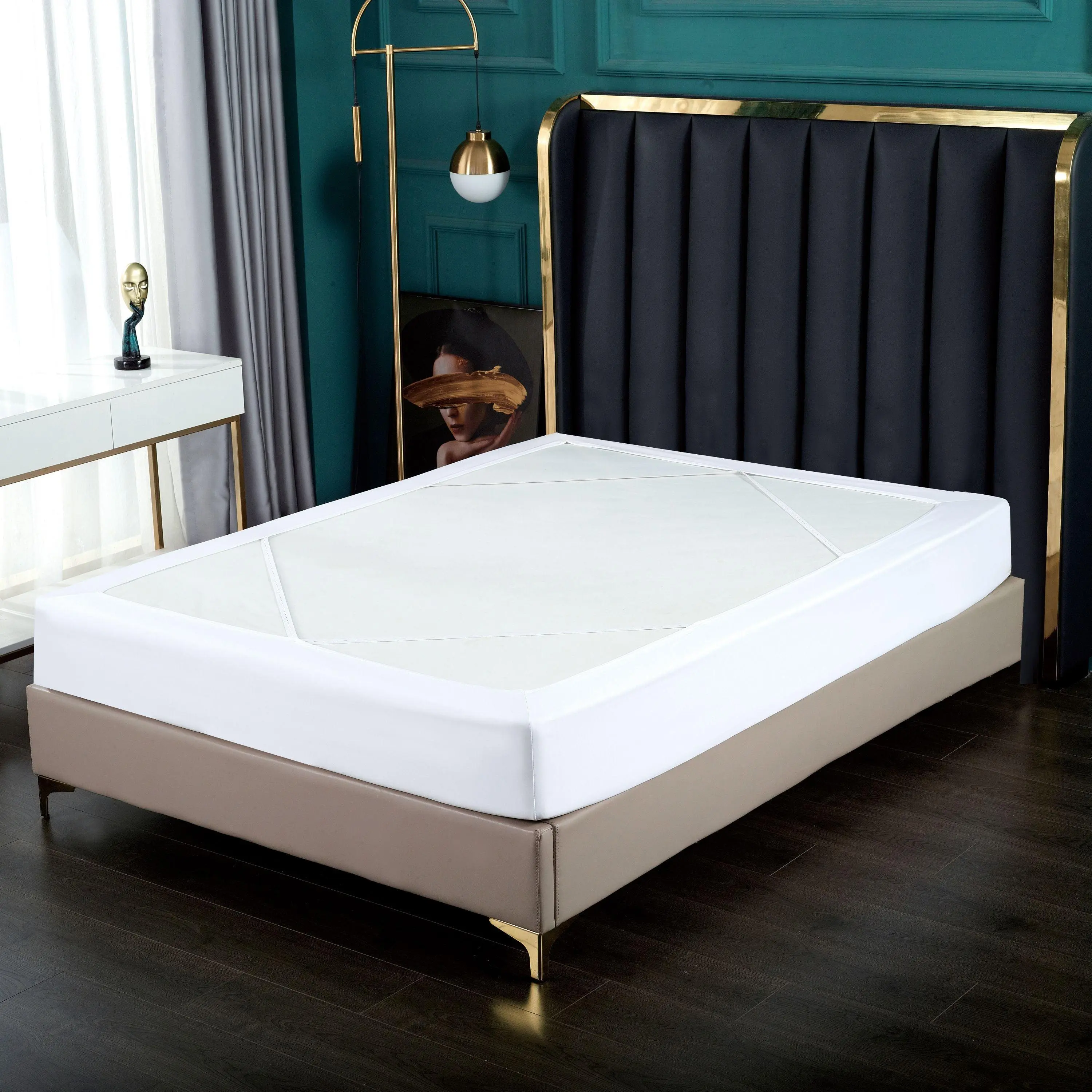 Elegant Comfort Box Spring Cover – 1-Piece Wrap-Around Jersey Knit with 4-Way Elastic Snug Fit for 4-12” Depth