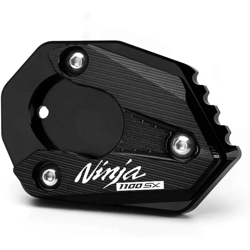 Motorcycle Side Stand Extension Kickstand Plate Compatible With K.awasaki Ninja 1100SX 2025| Foot Pad Support Ninja1100SX Ninja1100 SX Accessories (black)