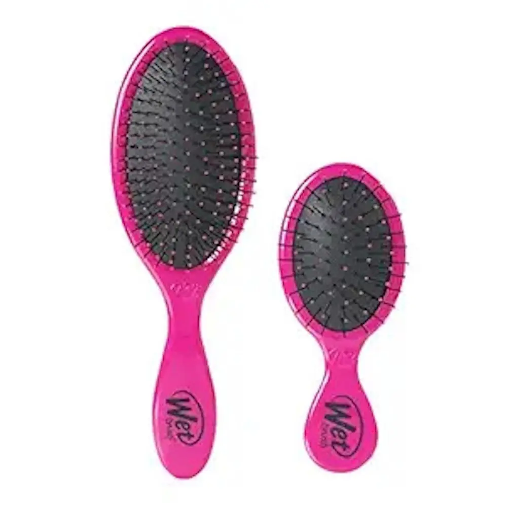 Wet Brush Combo Set - Original & Mini Detangler in Pink - Unisex Ultra Soft IntelliFlex Bristles for All Hair Types - Pain Free Hair Care Routine