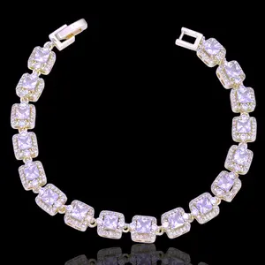 GOLD FILLED PARIS PRINCESS CUT ZIRCONIA BRACELET