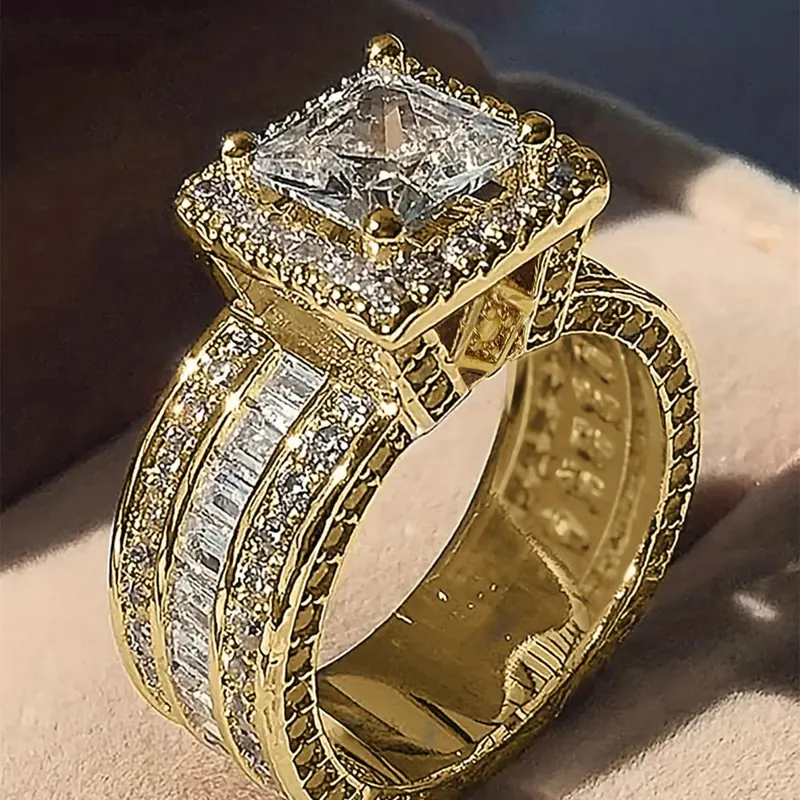 【Black Friday】Elegant Cubic Zirconia-Decorated Ring, Fashion Accessory for Women, Trendy Versatile Exquisite Fashion Jewelry for Birthday Gifts, Artificial Gemstone Ring, Beautiful Ring