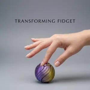 Mystery Vibe Fidget Sphere - ASMR Shasha Sound Stress Relief Ball - 1 Random Gradient Color - Ultra-Light Pocket Toy Desk Gadget
