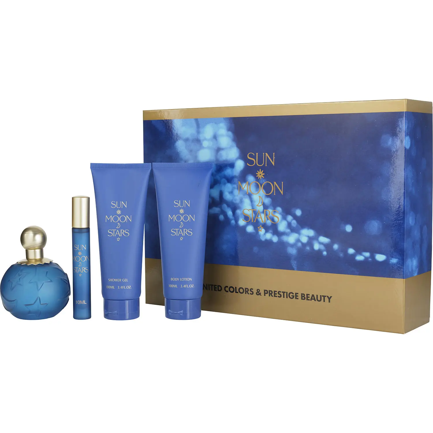 Sun Moon Stars Set-Edt Spray 3.4 Oz & Body Lotion 3.4 Oz & Shower Gel 3.4 Oz & Mini For Women