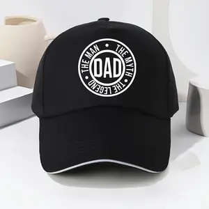 Unisex Adjustable Baseball Cap-Lightweight and Breathable 100% Polyester Fiber, "Man's Legend-Dad" Printed Sweatproof with Metal Buckle Closure, Four Seasons Outdoor Sport Cap, Comfortable Headwear, Durable and Durable