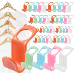 Clothes Hanger Connector Hooks 50 count Space Saving Extender Clips for Closet Organization Dorm Room Essentials Cascading Saver Organizers and Storage