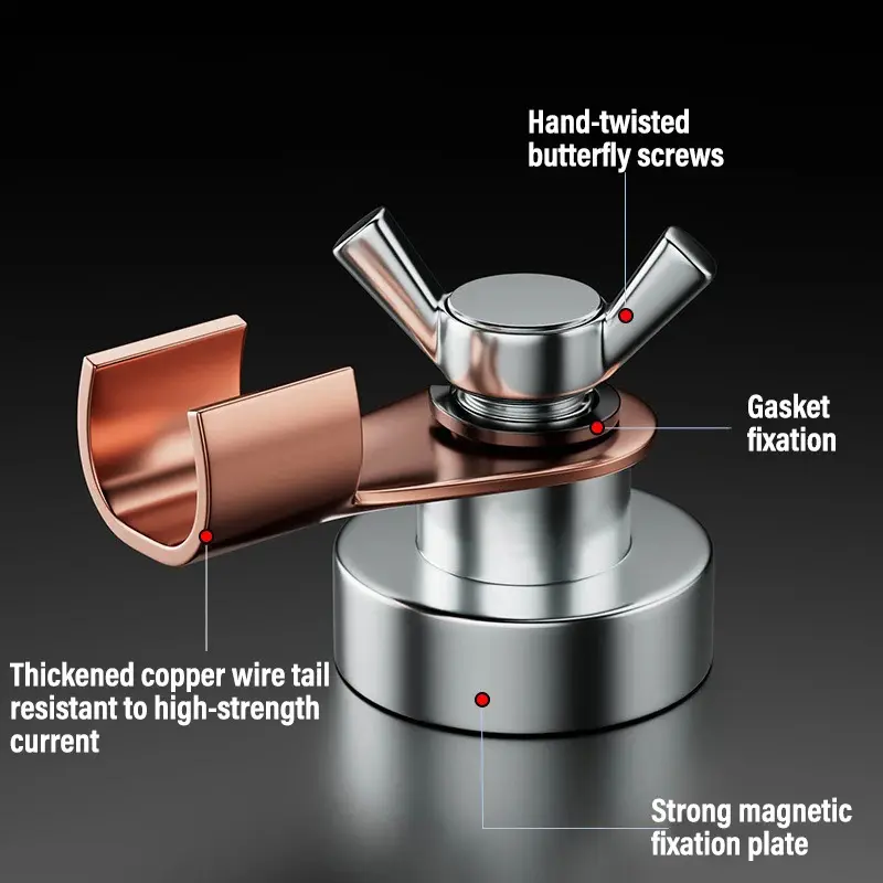 New Strong Magnetic Welding Ground Clamp Alloy Steel Heavy Duty Welding Grounding Clip Magnet Head Support Grounding Clamp Tools Welding Accessories
